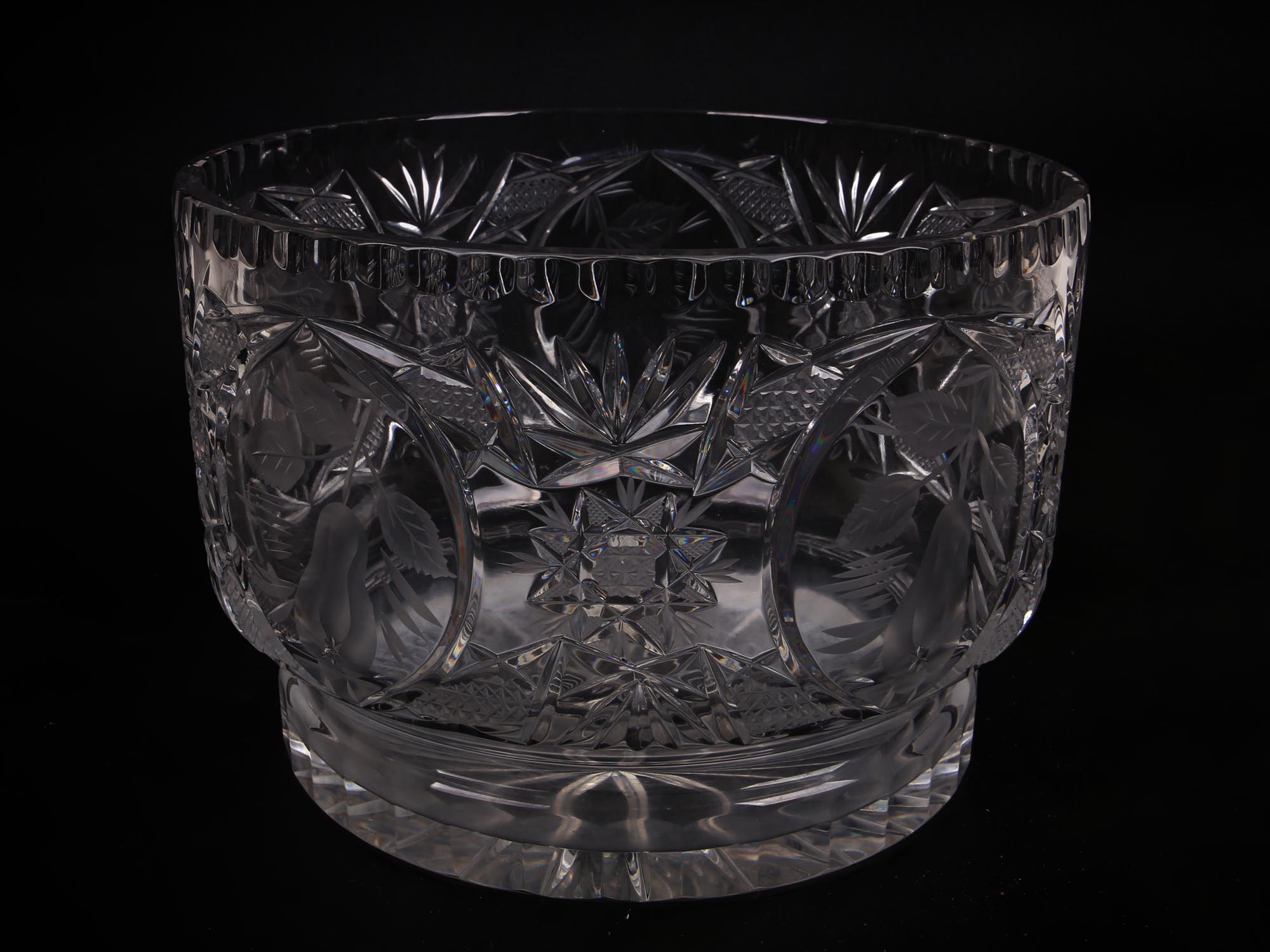 ANTIQUE AMERICAN CUT GLASS BOWL CENTERPIECE PIC-0